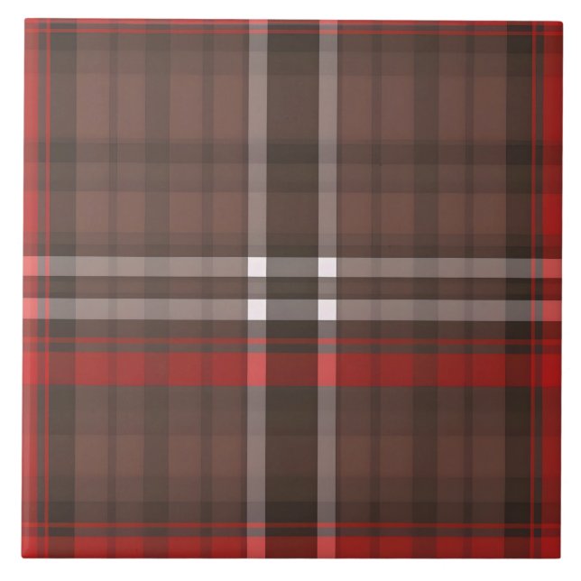 Tartan Kariert Red Traditional Trendy Collection Fliese (Vorderseite)