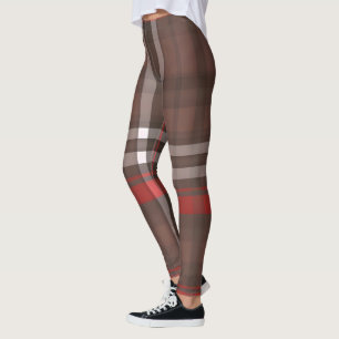 Tartan Kariert Red Traditional Trendy Collection Leggings