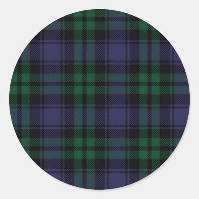 Tartan, Kariert Runder Aufkleber (Vorderseite)
