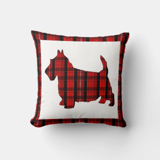 Tartan Kariert Scottie Dog Throw Kissen