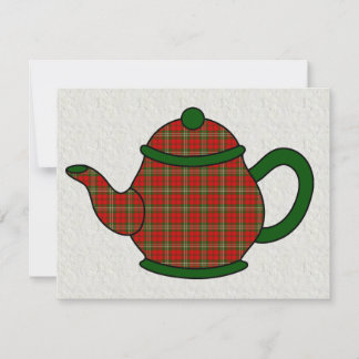 Tartan Kariert Teapot V5 Tee Einladung