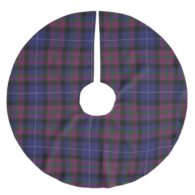 Tartan Kariert Tree Skirt Stolz aus Schottland Polyester Weihnachtsbaumdecke (Vorderseite)