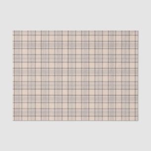 Tartan-karierte Beige, Brown u. Weiß-Nr. 47 Seidenpapier