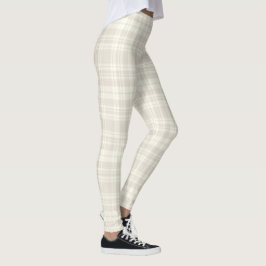 Tartan-karierte Creme u. Beige-Nr. 66 Leggings