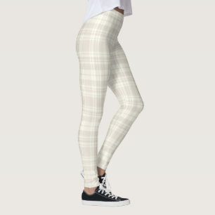 Tartan-karierte Creme u. Beige-Nr. 66 Leggings