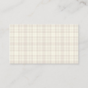 Tartan-karierte Creme u. Beige-Nr. 66 Visitenkarte