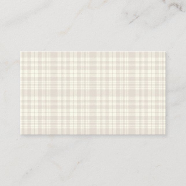 Tartan-karierte Creme u. Beige-Nr. 66 Visitenkarte (Vorderseite)