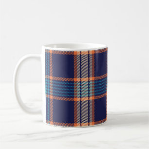 Tartan karierte, farbenfrohe Marinestextur. Kaffeetasse