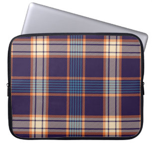 Tartan karierte, farbenfrohe Marinestextur. Laptopschutzhülle