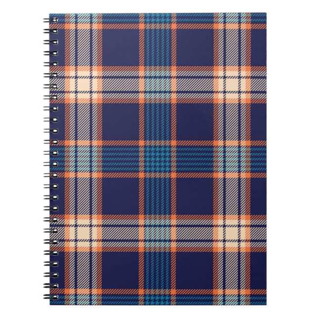Tartan karierte, farbenfrohe Marinestextur. Notizblock (Vorderseite)
