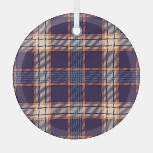 Tartan karierte, farbenfrohe Marinestextur. Ornament Aus Glas