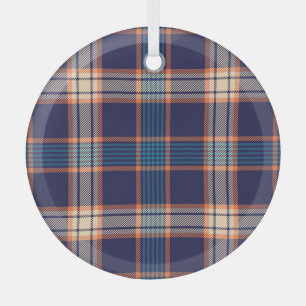 Tartan karierte, farbenfrohe Marinestextur. Ornament Aus Glas