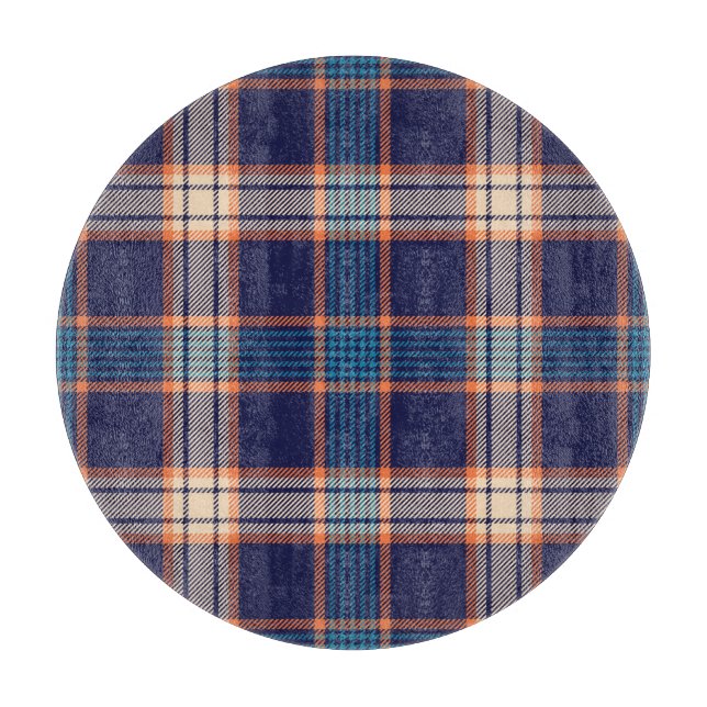 Tartan karierte, farbenfrohe Marinestextur. Schneidebrett (Vorderseite)