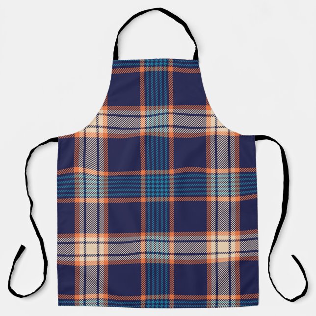 Tartan karierte, farbenfrohe Marinestextur. Schürze (Vorderseite)
