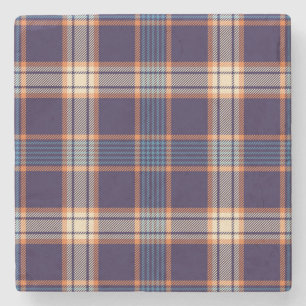 Tartan karierte, farbenfrohe Marinestextur. Steinuntersetzer