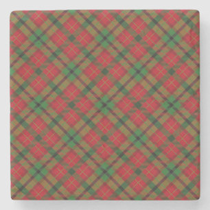 Tartan-karierter Feiertags-festliches Weihnachten Steinuntersetzer