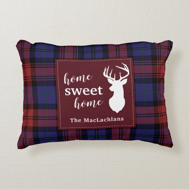 Tartan Karierter Weihnachtsklan MacLachlan Persona Dekokissen (Vorderseite)