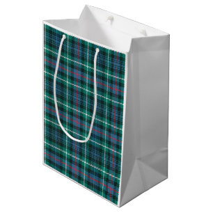 Tartan Karierter Weihnachtsurlaub Blue Green Festi Mittlere Geschenktüte