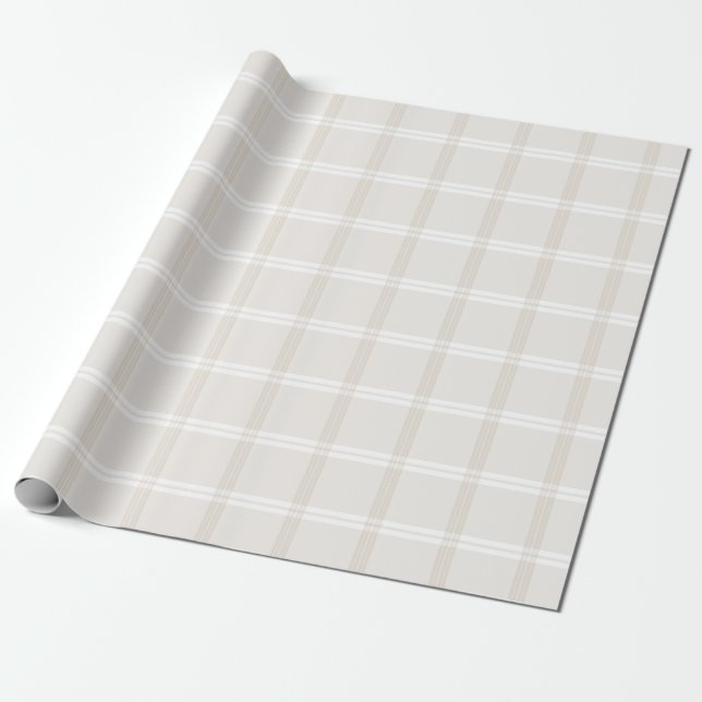 Tartan-kariertes Beige u. Weiß-Nr. 49 Geschenkpapier (Ungerollt)