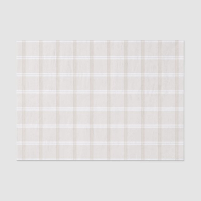 Tartan-kariertes Beige u. Weiß-Nr. 49 Seidenpapier (Vorderseite)