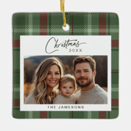 Tartan Kariertes Foto Weihnachten Keramikornament