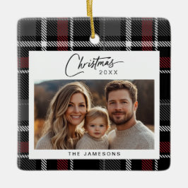 Tartan Kariertes Foto Weihnachten Keramikornament