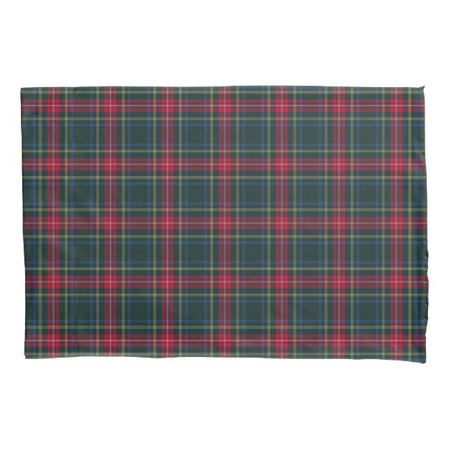 Tartan-kariertes Grünes und Rot Kissenbezug (Vorderseite)