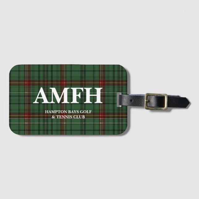 Tartan-Kariertes Monogram-Golf-Gepäckchen Gepäckanhänger (Vorderseite (Horizontal))