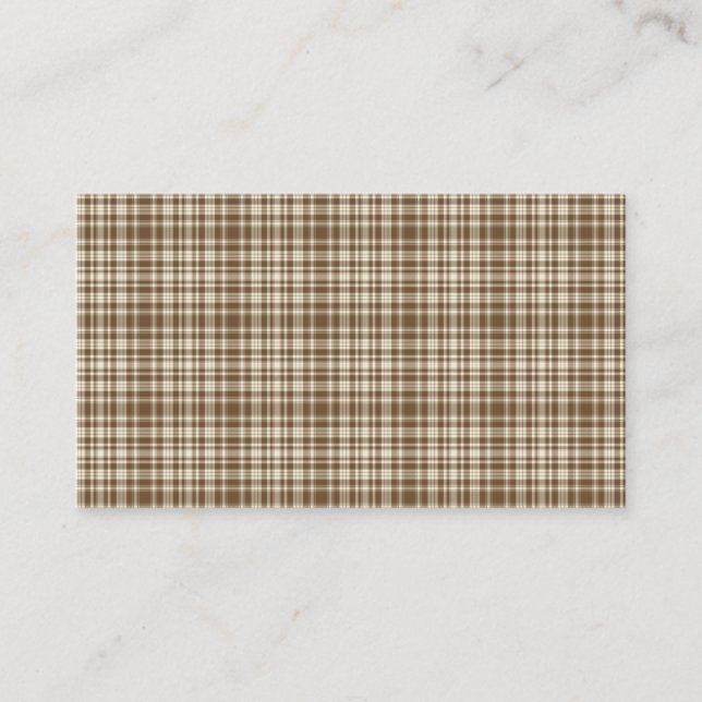 Tartan-kariertes Muster Brown u. Beige-Nr. 70 Visitenkarte (Vorderseite)