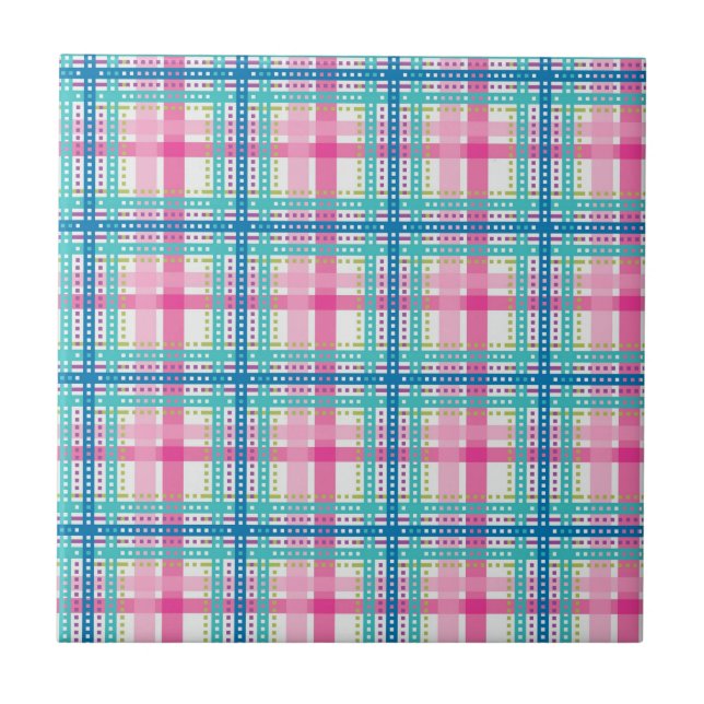 Tartan, kariertes Muster Fliese (Vorderseite)