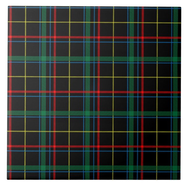 Tartan Kariertes Muster, grün, Fliese (Vorderseite)