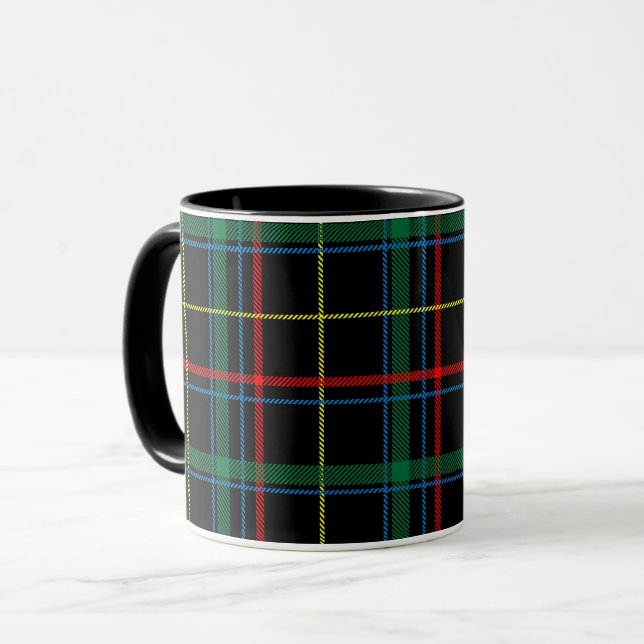 Tartan Kariertes Muster, grün, Tasse (Vorderseite Links)