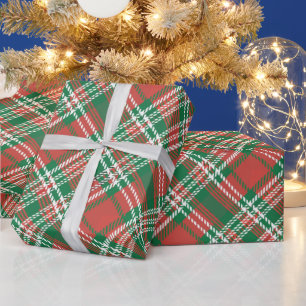 Tartan Kariertes Muster in Rot und Grün Geschenkpapier