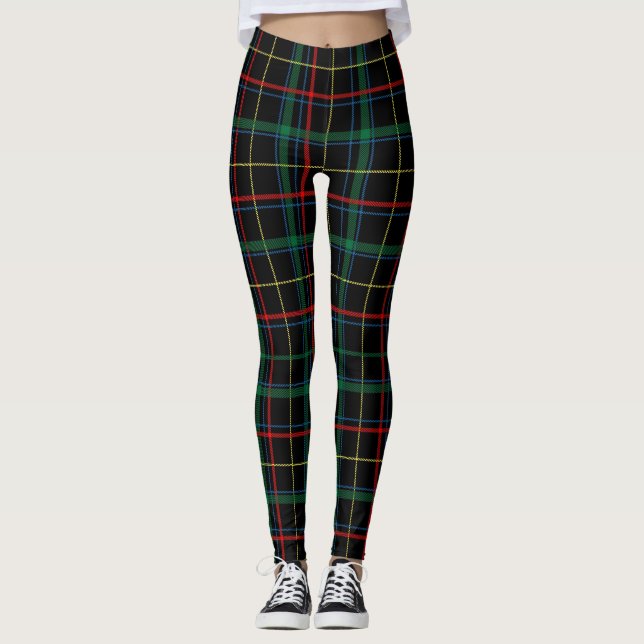 Tartan Kariertes Muster Leggings (Vorderseite)