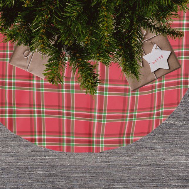 Tartan Kariertes Muster Polyester Weihnachtsbaumdecke (Von Creator hochgeladen)