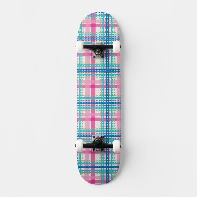 Tartan, kariertes Muster Skateboard (Vorderseite)