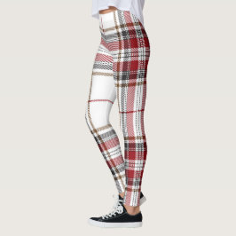 Tartan-kariertes Trendy rotes und weißes Muster Leggings