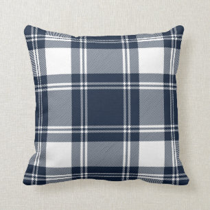 Tartan-kariertes Trendy schottisches blaues Weiß Kissen
