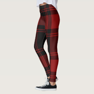 Tartan-kariertes Trendy schottisches schwarzes Rot Leggings