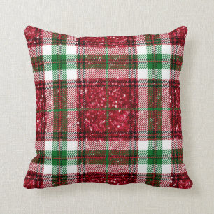Tartan-kariertes Weihnachtswurfkissen Kissen