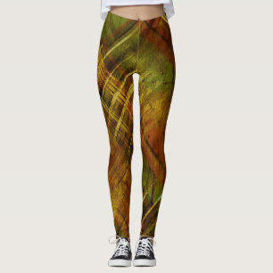 Tartan Karo Brown Green Mix gestört Leggings