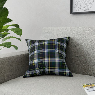 Tartan Karo Clan Gordon Grün Weiß Kariert Kissen