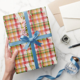 Tartan-Karo-Event-Thema mit individuellem Monogram Geschenkpapier
