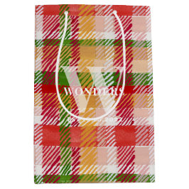 Tartan-Karo individuelles Monogramm Outdoor-Event- Mittlere Geschenktüte