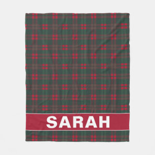 Tartan-Karo- Kuscheldecke mit personalisiertem Nam Fleecedecke