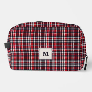 Tartan-Karo-Muster stilvoll monogrammiert Waschbeutel