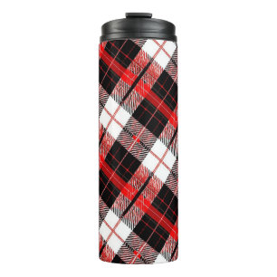 Tartan-Karo Rot und Schwarz Thermotumbler Thermosbecher