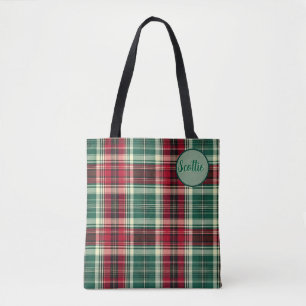 Tartan-Karo-Tasche mit individuellem Namen –