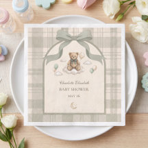 Tartan Karo Teddybär Torbogen Salbeigrün