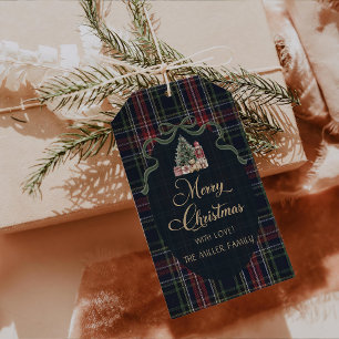 Tartan-Karo-Vornehm-Weihnachtsfeier-Geschenkanhäng Geschenkanhänger
